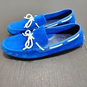 Cole Haan + Nike Air Colab Blue Leather Suede Loafers Mens Shoes Size 11.5